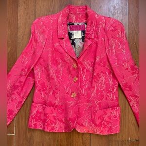 Vintage Christian Lacroix pink & gold jacquard blazer